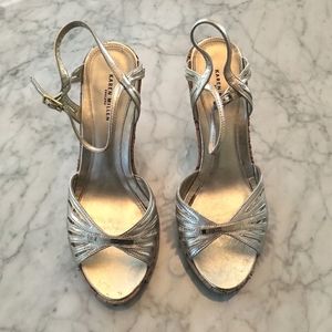Karen Millen Leather Wedge Heel Sandal